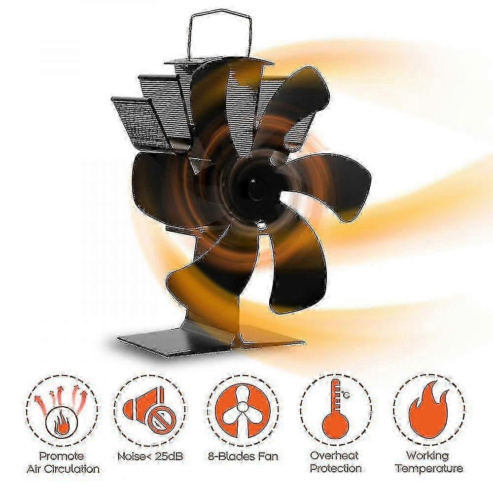 6 להבים מאוורר אוויר חם אח להב מאוורר למאוורר בוער קופסת עץ 8 צבע