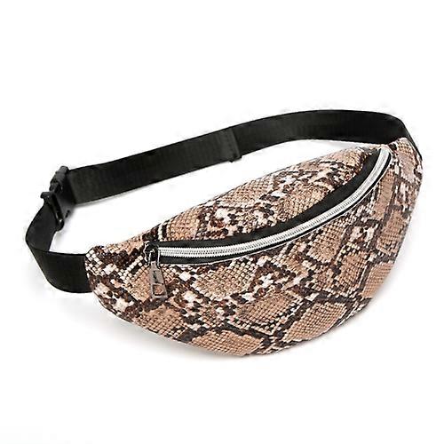 2 PCS Women Python Pattern Waist Bag Shell-Shaped Shoulder Chest Bag