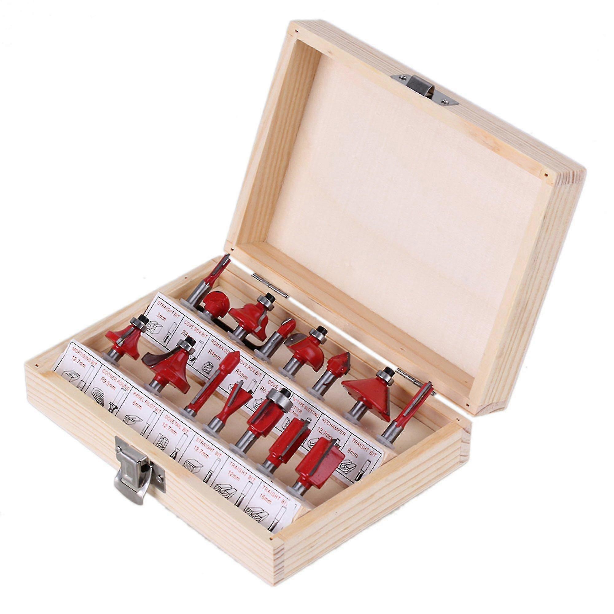 15 X 1/4 Inch Shank Woodworking Carbide Router Bit Tungston Rotary Tools Red