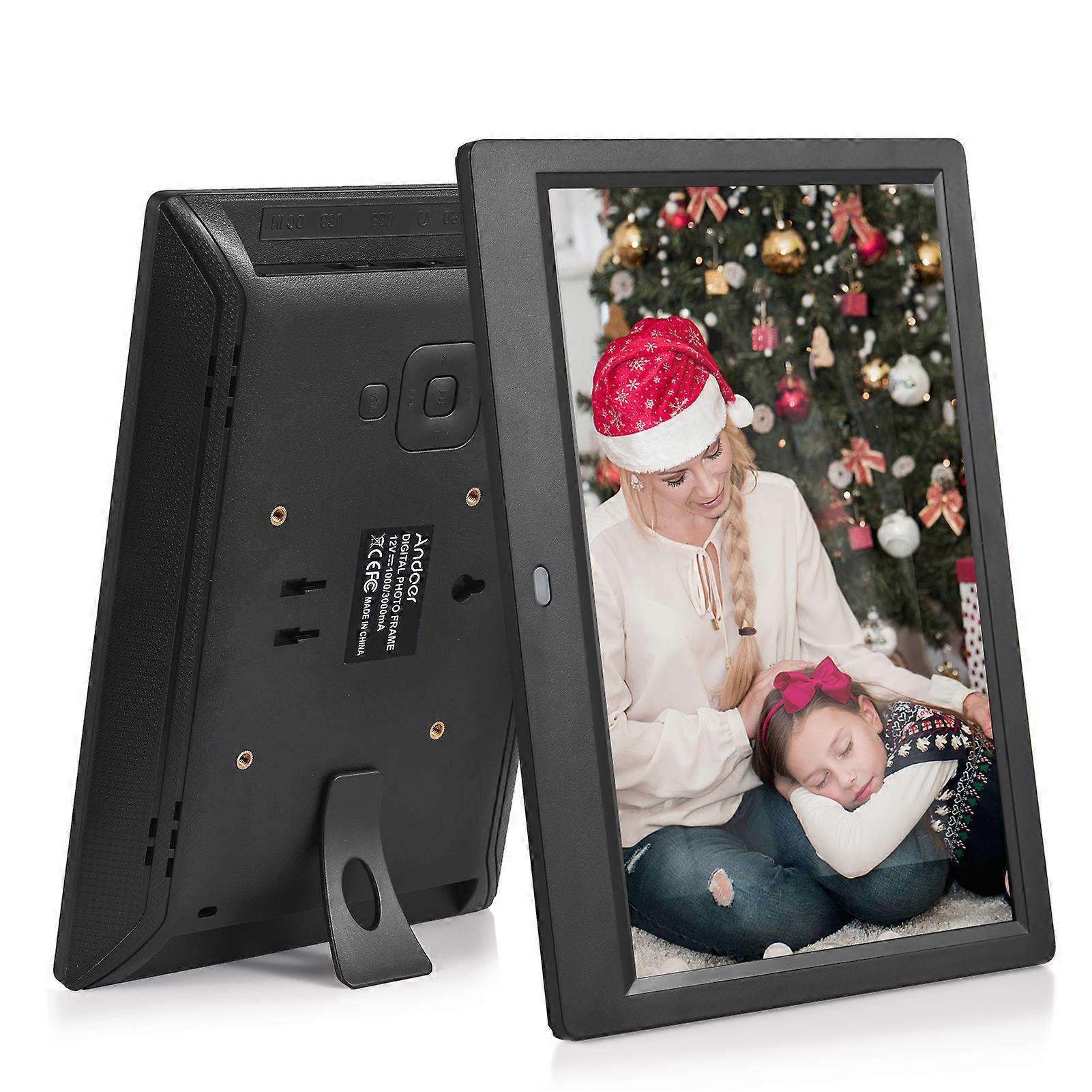 Andoer 10.1 Inch Digital Photo Frame Desktop Electronic Album 1280*800 IPS Screen Supports Photo/ Video/ Music/ Clock/ Calendar Function with Backside