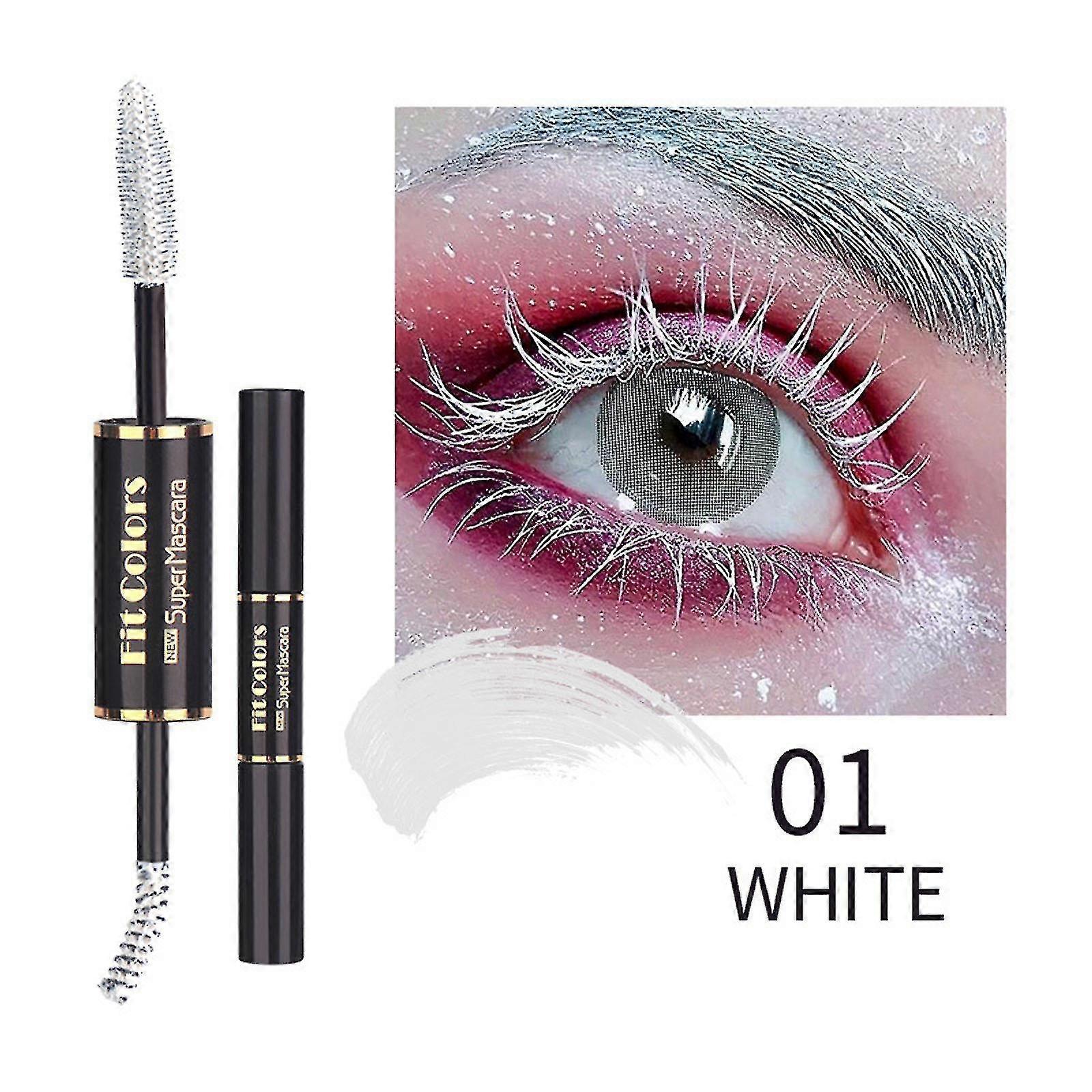 Double-ended Color Mascara Thick Curling Waterproof Non-smoothing White Eyebrow Mascara