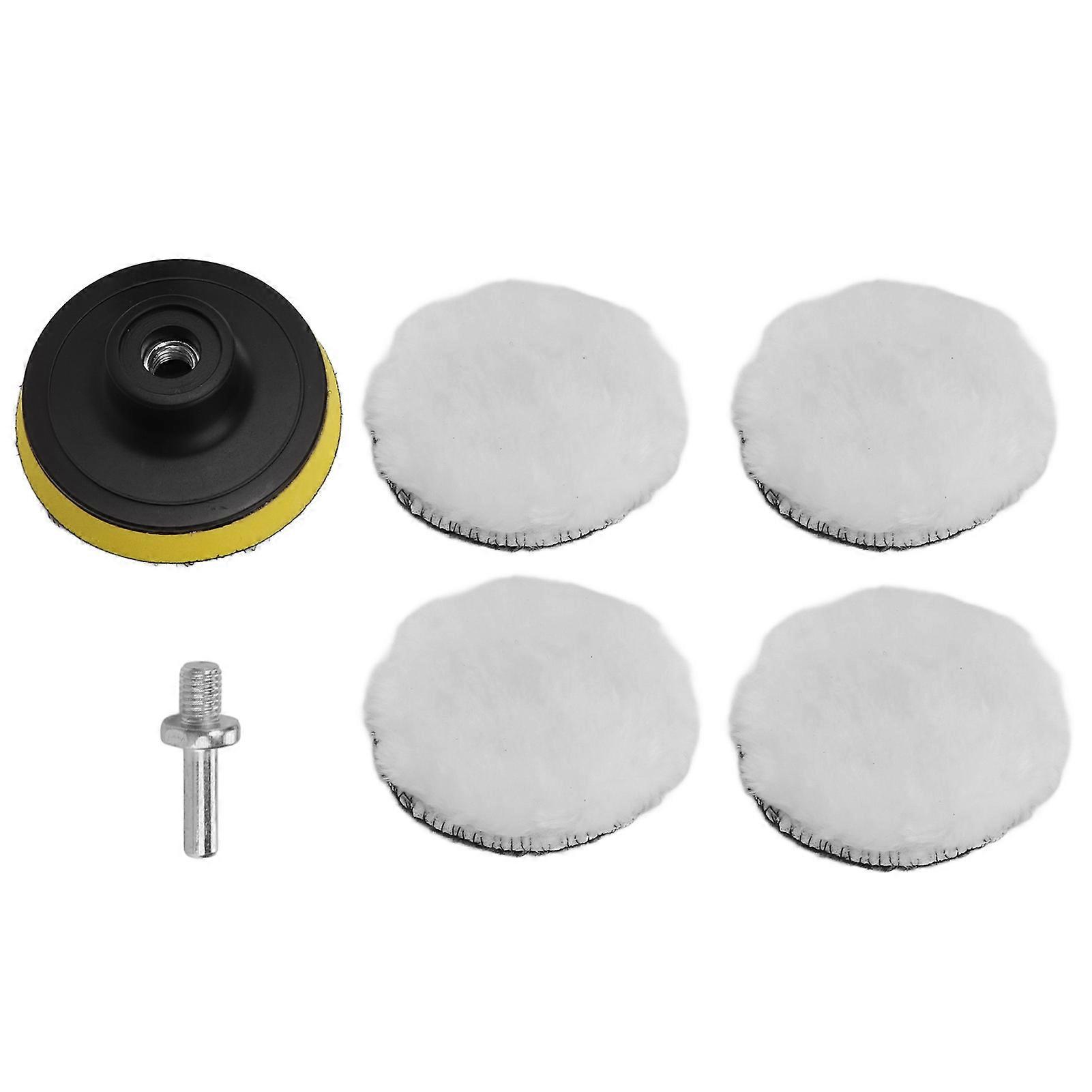 6pcs 3in Imitation Wool Polishing Pad Kit with 5/8in?11 Drill Adapter Buffing Pads for Car Buffer Polisher