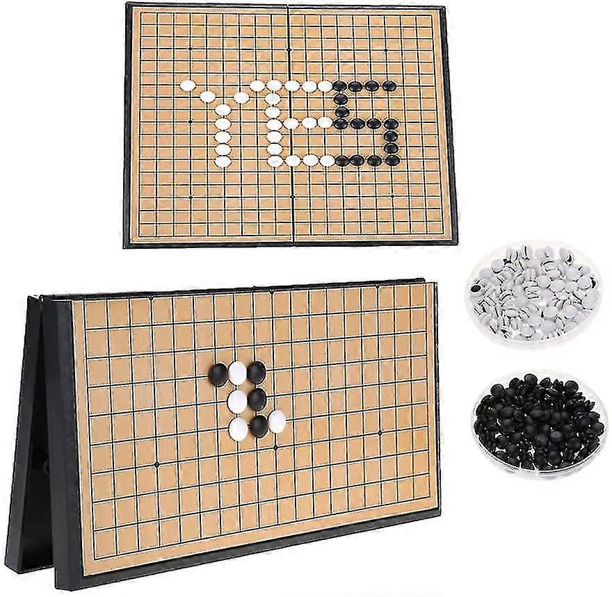 Magnetic Go Game Set, Folding Go Game Board Set Chinese Chess Set Educational Go Board Game Lightweight Weiqi Game Kit For Teenager Kids