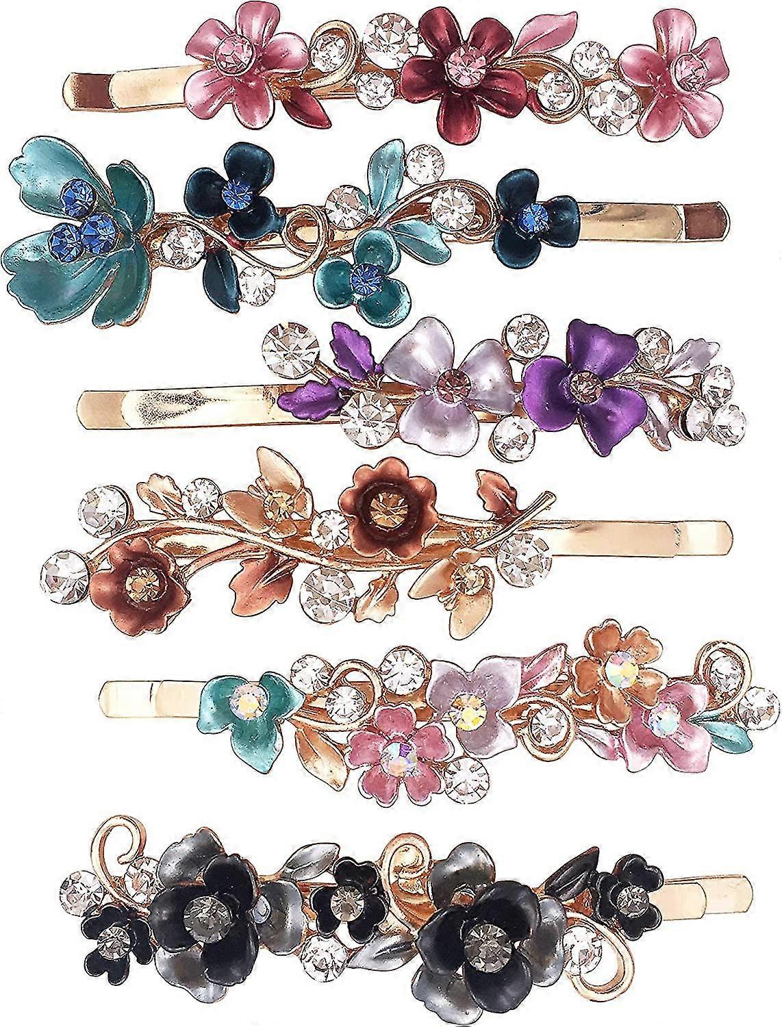 6 Pcs Vintage Flower Metal Hair Pins
