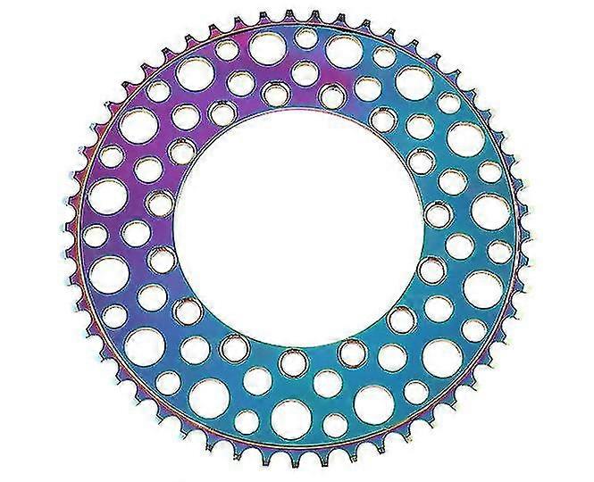 Folding Bicycle 56t Chainring Road Bike Negative Gear Single Chainring, Rainbow(1pcs)