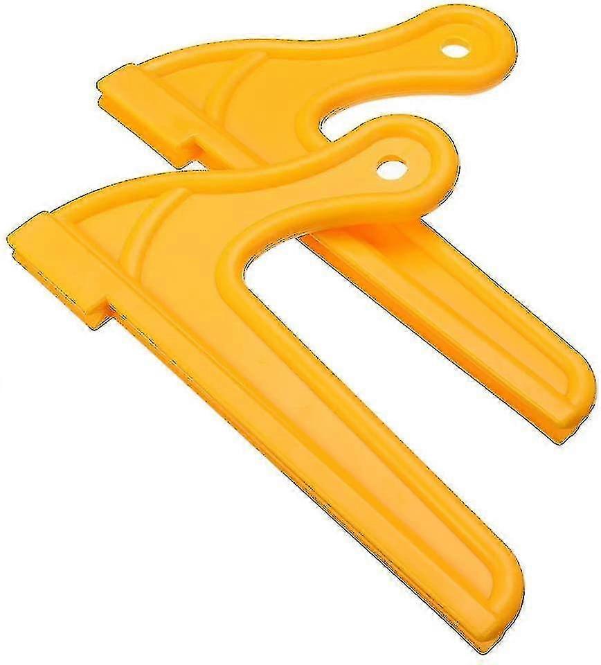 Putter Portable V Type Wood Saw Putter, Woodworking Safety Push Handle Push Bar For Woodworking Table Work (2 Pieces, Yellow)