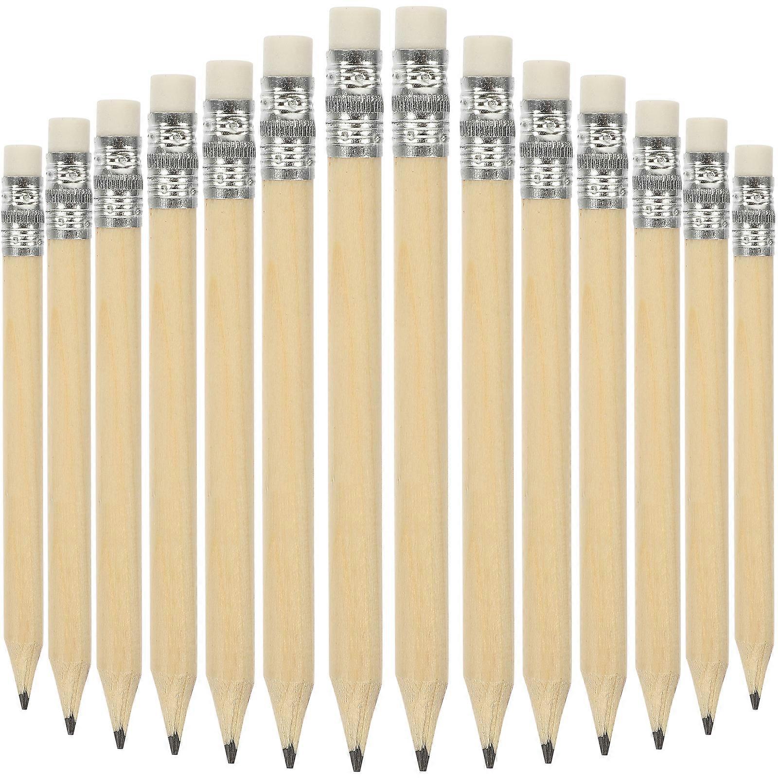 50Pcs Short Writing Pencils Kids Writing Pencils Log Short Pencils Erasable Short Pencils
