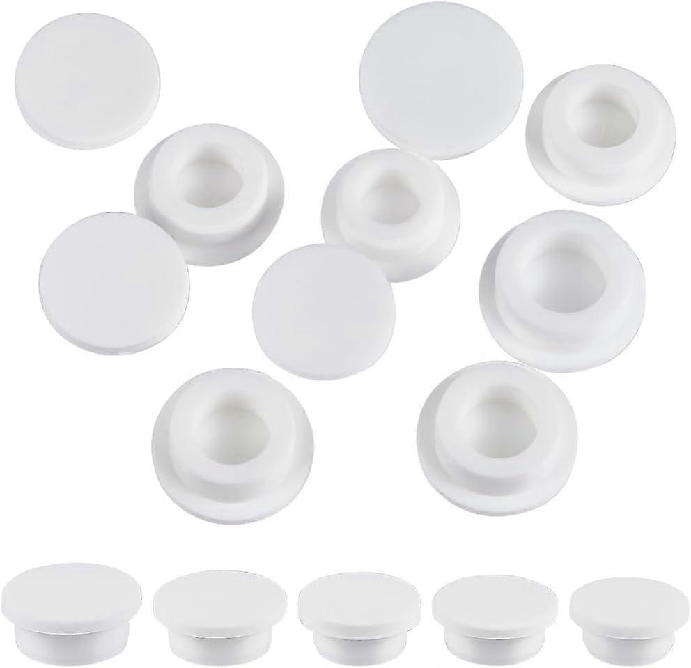 10Pcs 5 Sizes Hole Plug White Silicone Bottle Stopper Replacement Tube Seal Plug 22-29mm Inner Diameter Round Soft Flexible Reusable Waterproof End Co
