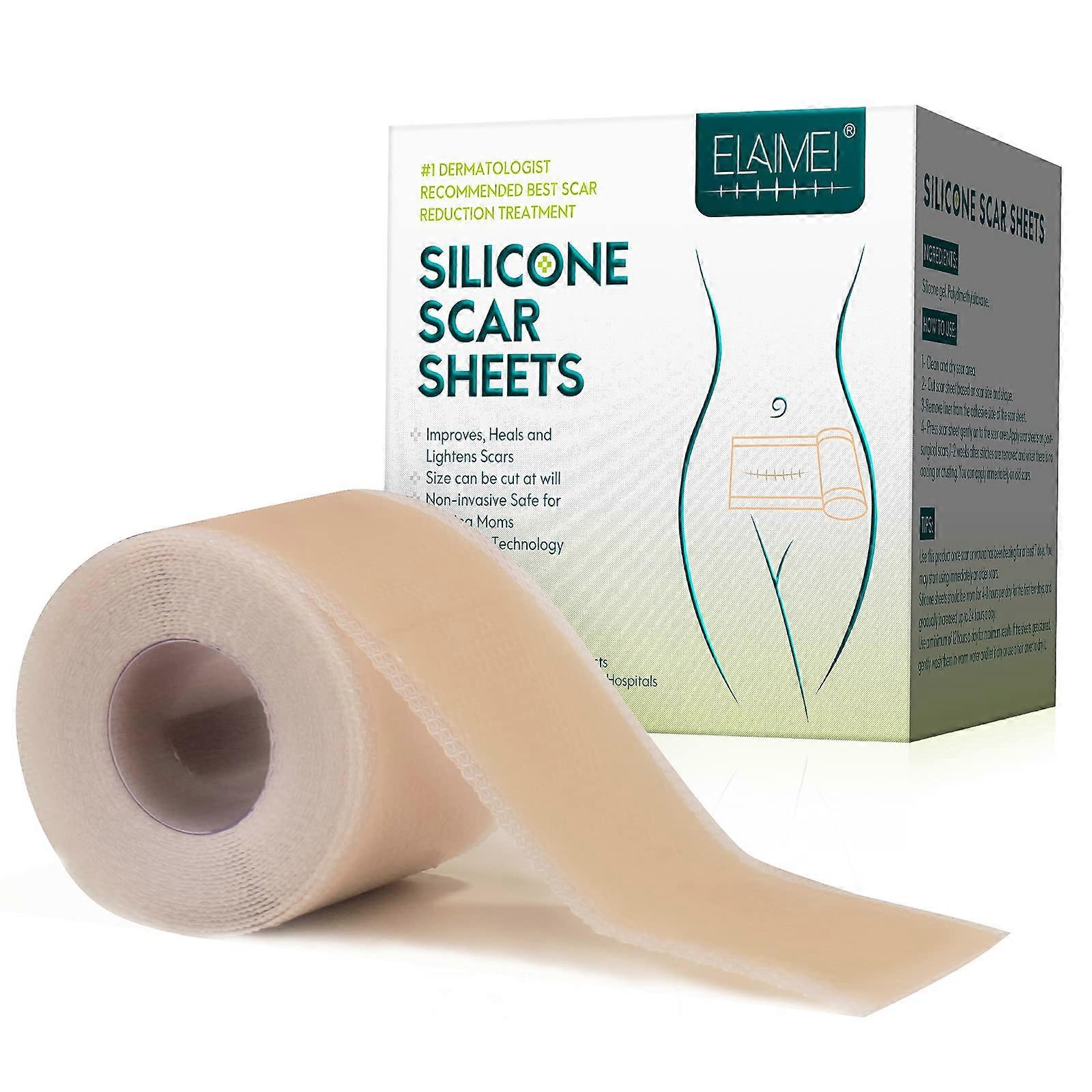 Silicone Scar Sheets, Professional for Scars Caused by C-Section, Surgery, Burn, Keloid, Acne, and More, Drug-Free