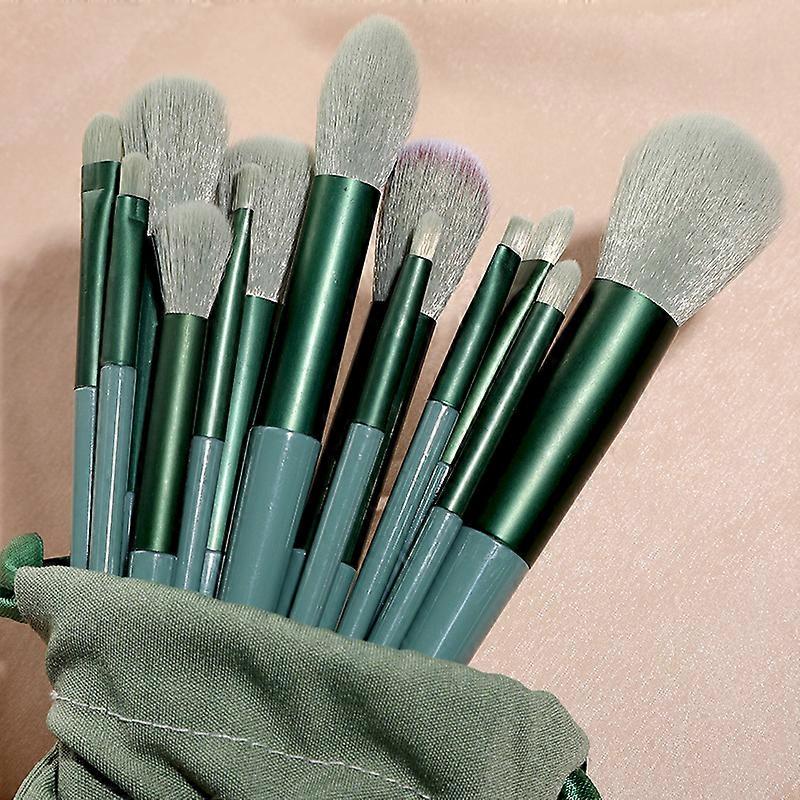 13Pcs Makeup Kit,Foundation Brush Eyeshadow Brush Make up Brushes Set (Green