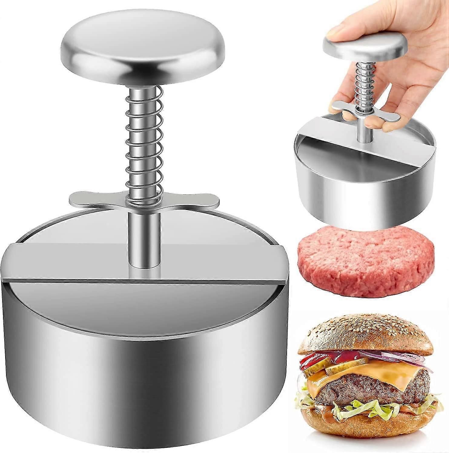 Burger Press, Premium Stainless Steel Hamburger Press, Adjustable Burger
