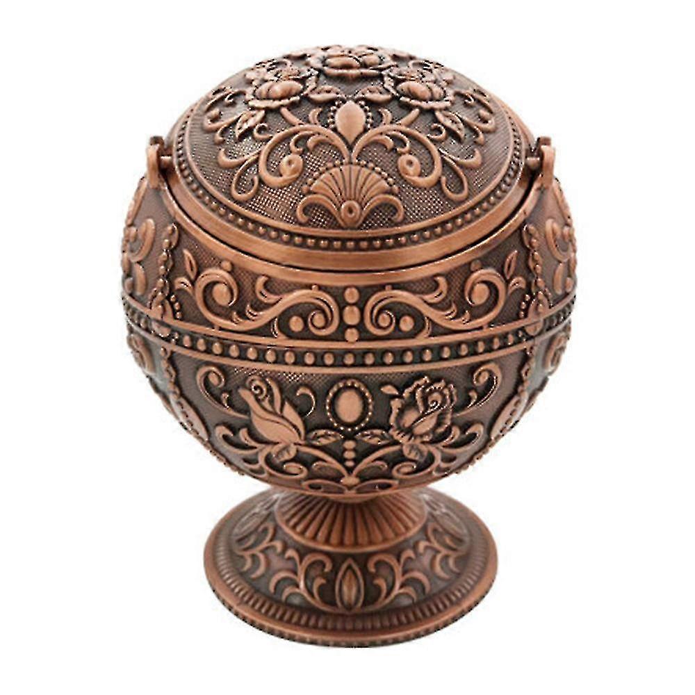 Retro Creativity Windproof Ashtray With Lid(1pcs, Red Bronze)