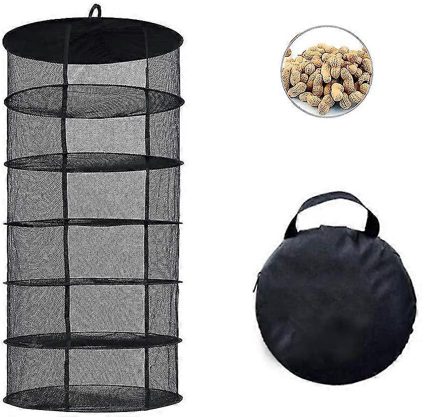 Drying Net, 6-layer Foldable Hydroponic Drying Rack,black