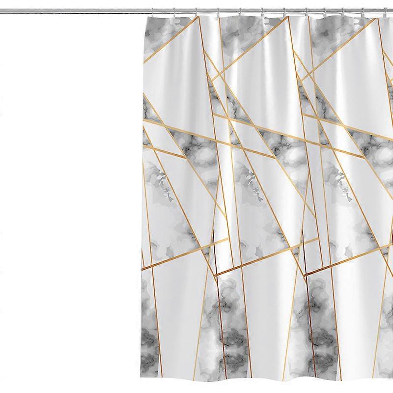 Grey Gold Marble Shower Curtain , Abstract