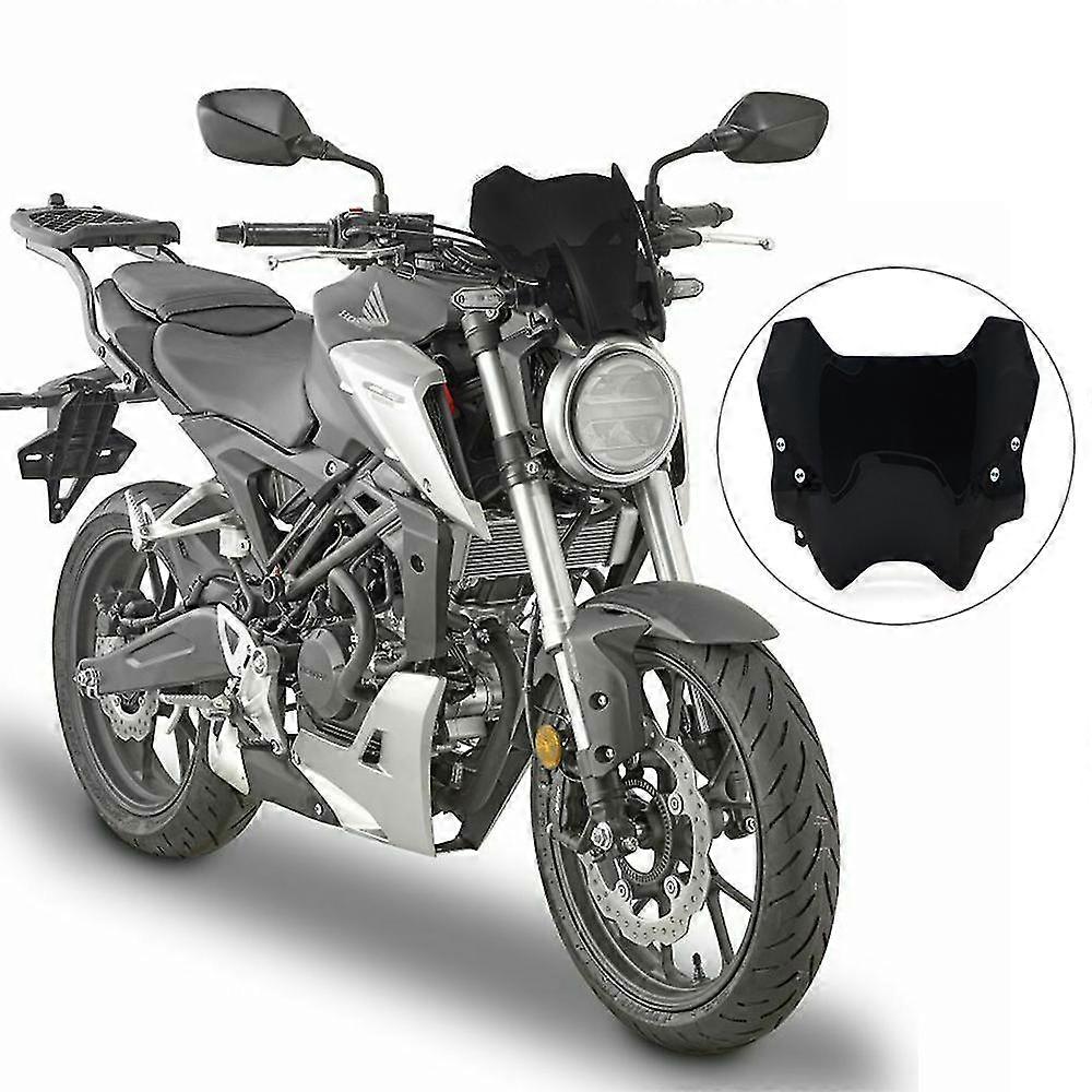Midimttop Motorrad Für CB125R CB300R CB 125R CB 300R 2020 2021 2022 2023 Doppel Blase Windschutz Scheibe Windschutz Scheibe Windabweiser Visier Motorrad Zubehör (Schwarzer Rauch