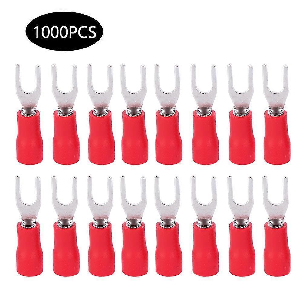 1000Pcs U Type SV1.25-3 Cold Pressed Brass Crimp Terminal Connectors Kit Accessory