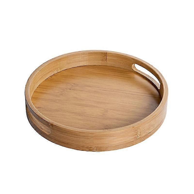 Holz Rundes Serviertablett Holzteller Tee Speisen GetränkePlatte Mehrzweck
