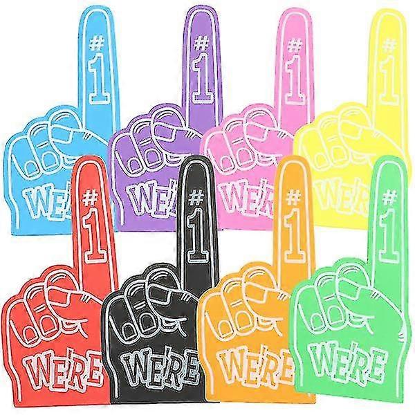8pcs Giant Foam Finger Foam Hand Pompom Colorful Cheerleading Foam Hand Vibrant For Sports