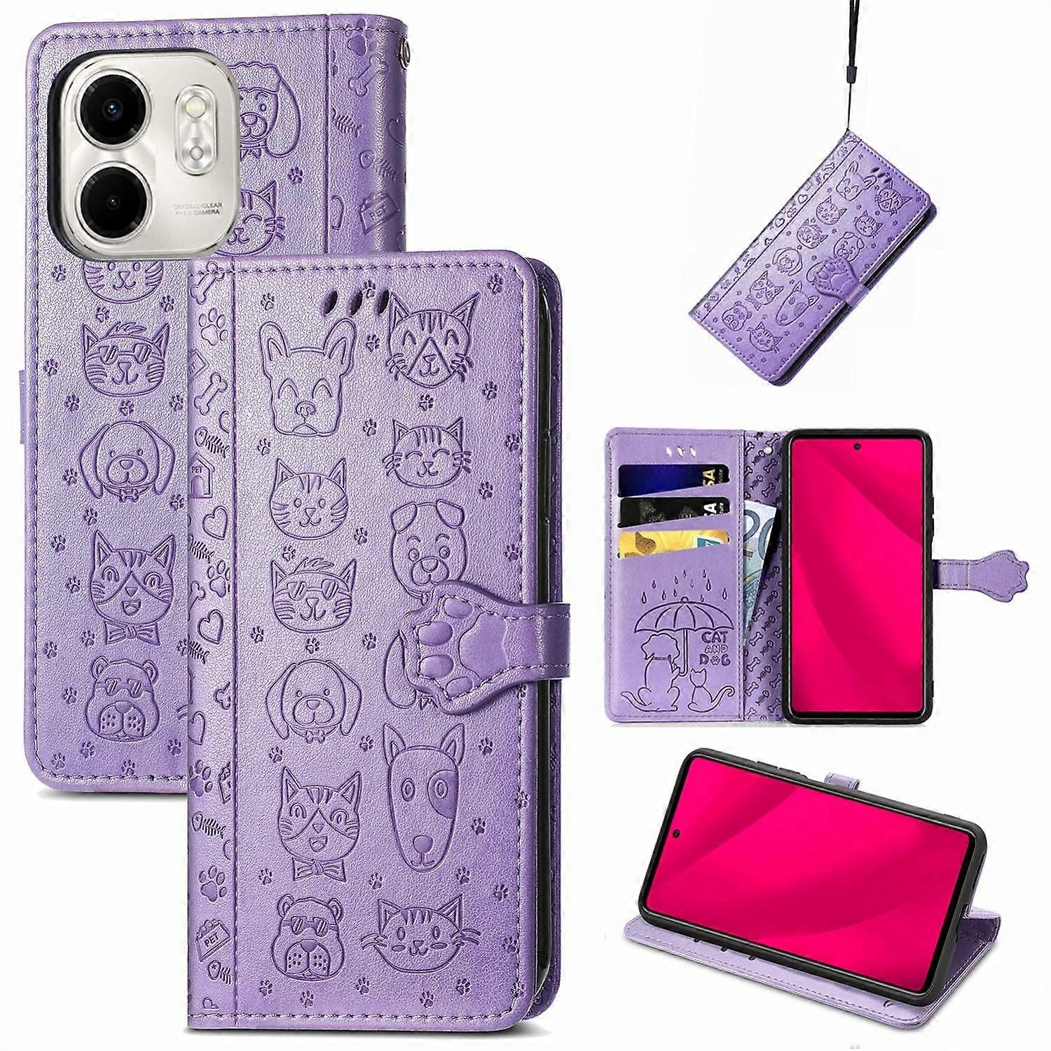 Cat and Dog Embossed Case For Infinix Smart 9