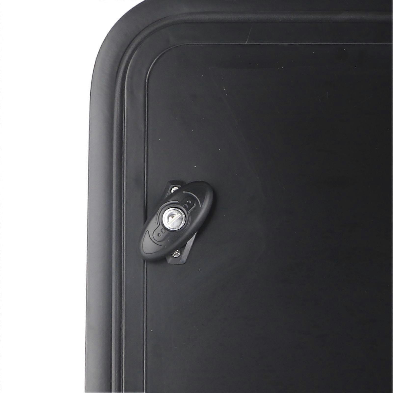 RV Storage Hatch UV Resistant Heavy Duty Square Rounded Corner Black Baggage Door for Camper Motor Caravan