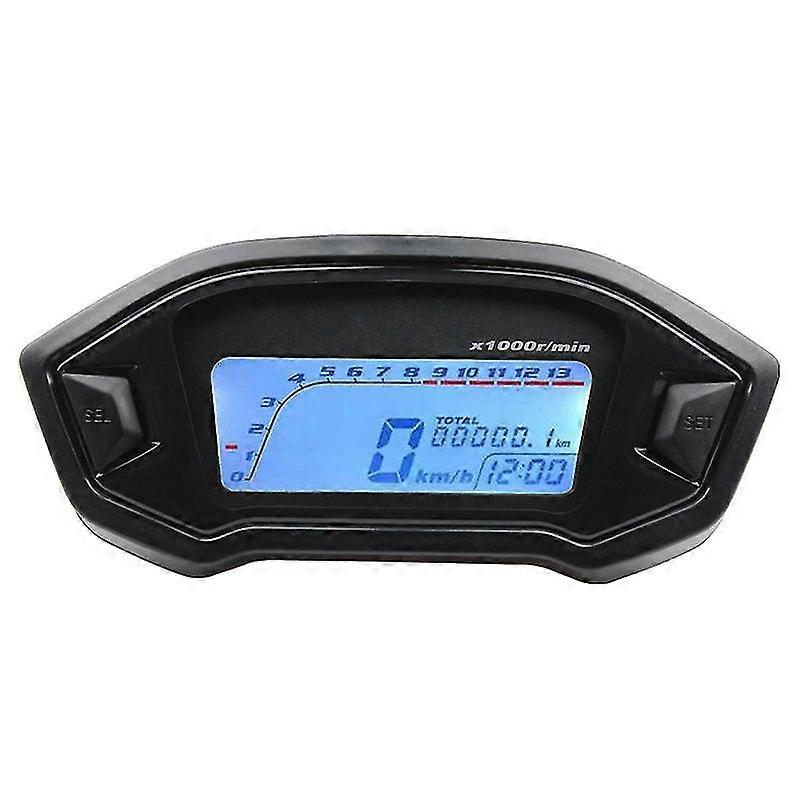 אופנוע אוניברסלי LCD מד מהירות דיגיטלי Gps טכומטר מד מרחק מד מהירות1pcs-שחור