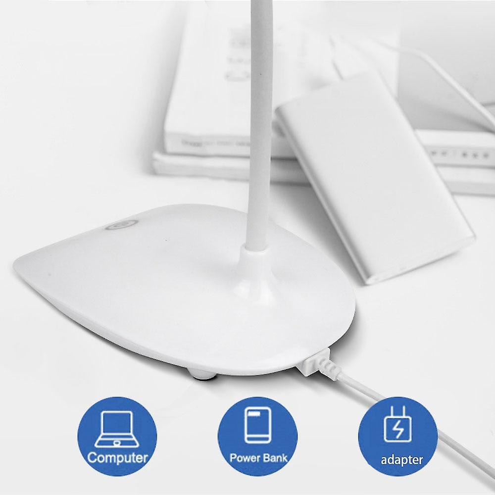 Led Desk Lamp Touch Control 3 Modes Brightness Eye-caring Led With Usb Modern Table Lamp Flexible Port For Living Room
