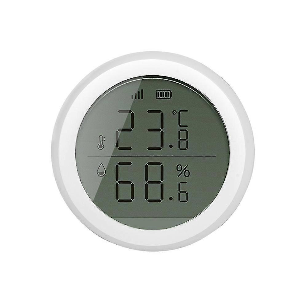 Wireless Temperture Heat Detector App Temperature Humidity Sensor Without Battery white