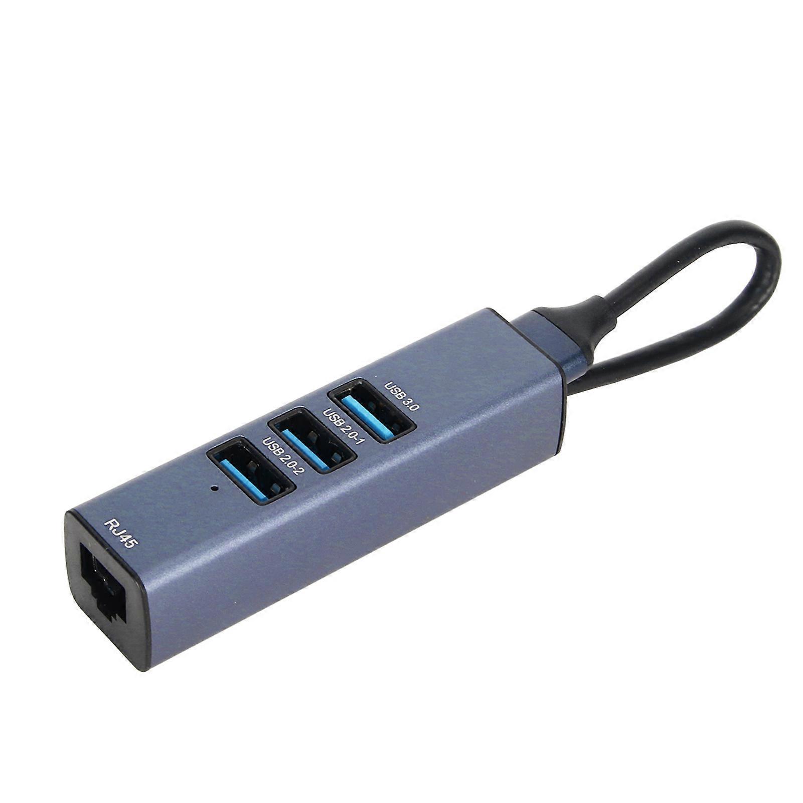 Προσαρμογέας USB σε Ethernet 4 θύρες 1000Mbps/100Mbps 5Gbps κράμα αλουμινίου USB 3.0 διανομέας για φορητό υπολογιστή Desktop Tablet