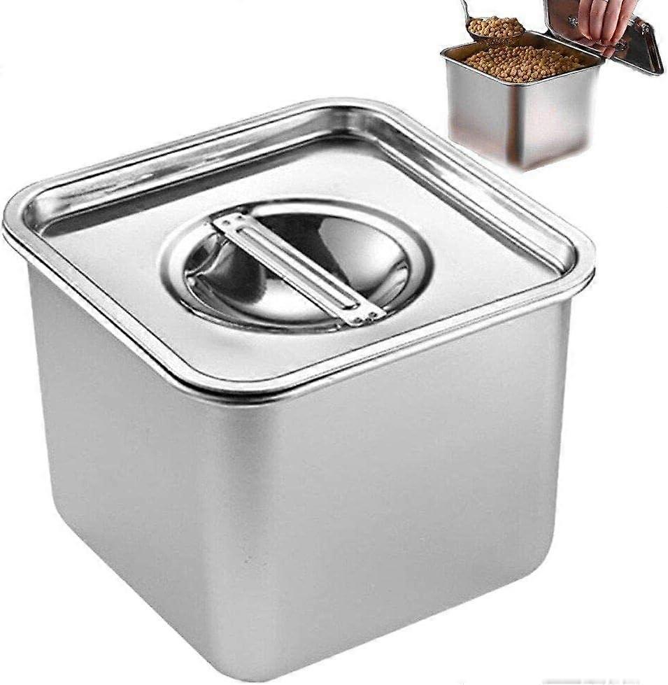 18cm Stainless Steel Seasoning Box Condiment Storage Jar Kitchen Lard Reservoir Sauce Organizer For Spice Pepper