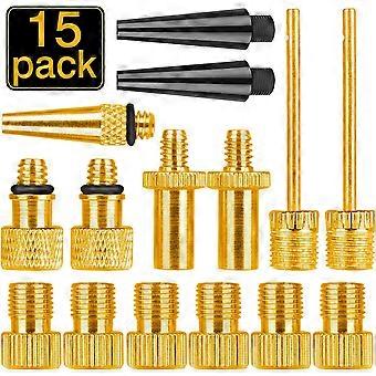Pumps Accessories Bicycle Valve Adapter 15pcs Bike Valve Adapter, Ball Pump Needle, Standard Air Pump Bike Valve Adapter, Air Compressor