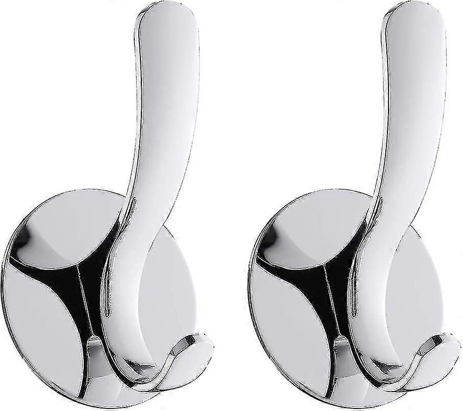 Towel Robe Hook Stainless No Drilling Bathroom Polished Surface 2pcs