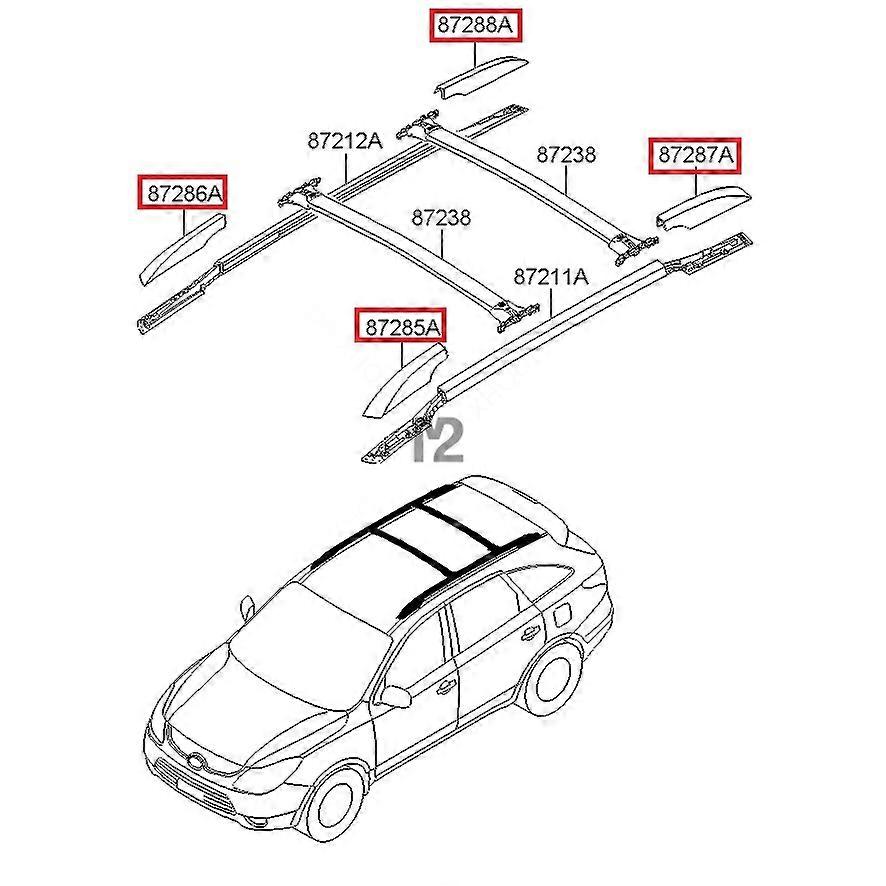 ل 2006-2009 هيونداي فيراكروز ix55 رف الأمتعة غطاء رف السقف غطاء زخرفي أمامي وخلفي لإطار السقف 2010 ~ 2013 فيراكروز