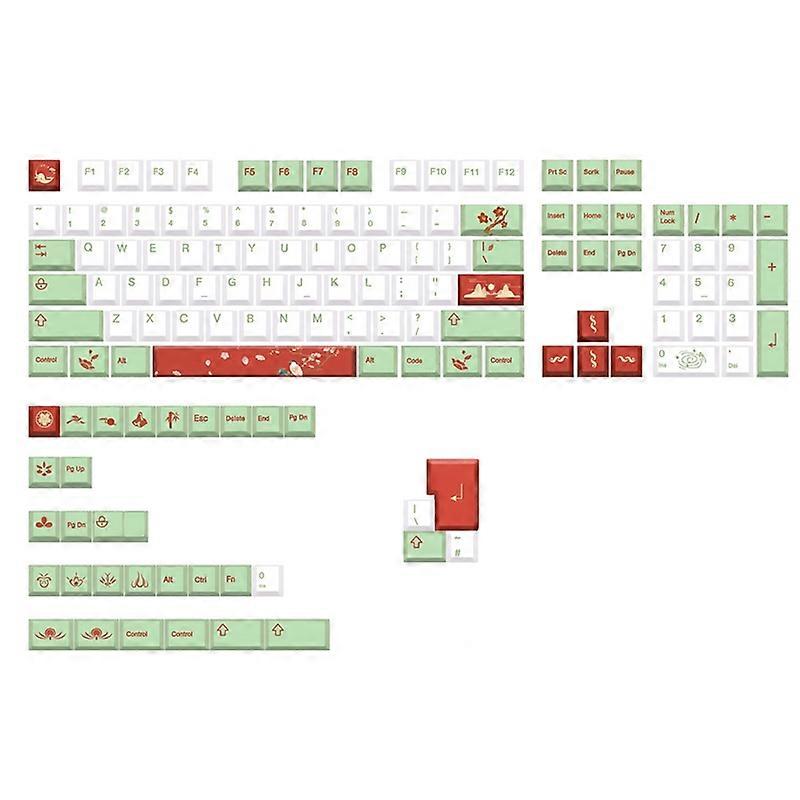 PBT Keycaps 136-Key PBT Sublimation Personality Magpie Keycap Cherry Height