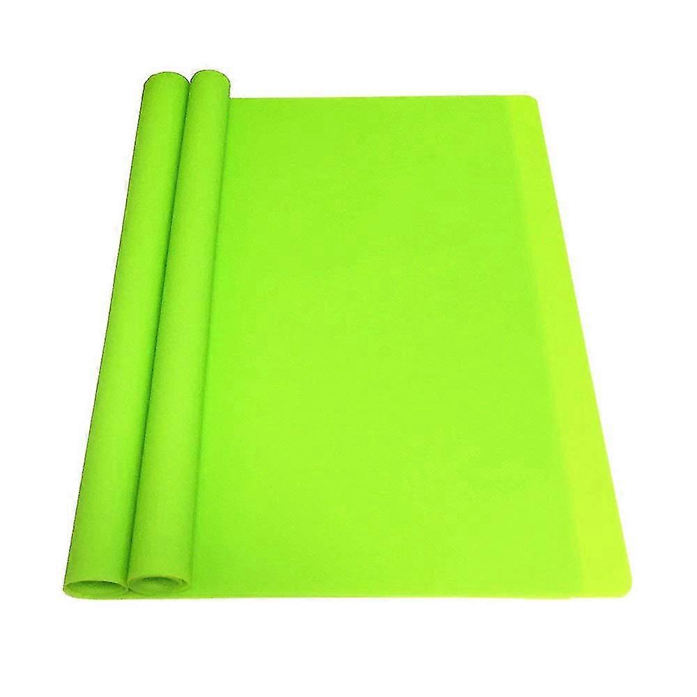 2 Pack Extra Large Multipurpose Silicone Nonstick Pastry Mat - Heat Resistant Nonskid Table Mat, Countertop Protector (23.6" X 15.75") - Green/blue YG