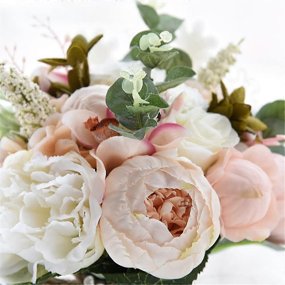 Bouquet da Sposa con Fiori Artificiali per La Sposa, Bouquet da Lancio, Che Tengono a Mano Bouquet da Damigella d'Onore da Sposa con Ros, Verde Bianco