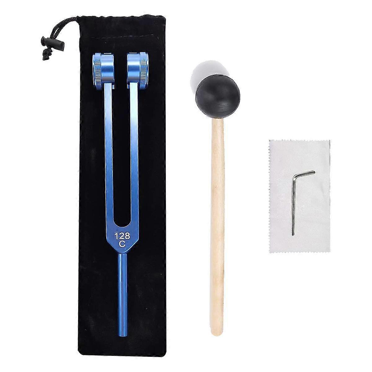 128hz Aluminum Alloy Tuning Fork With Hammers For Nervous System Testing Sound Healing Therapy Heal