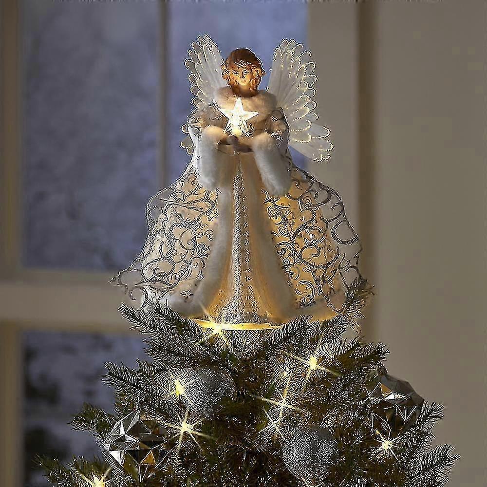 albero di natale topper usb led luce angelo fata natale top ornamento casa interno capodanno festa decorazione