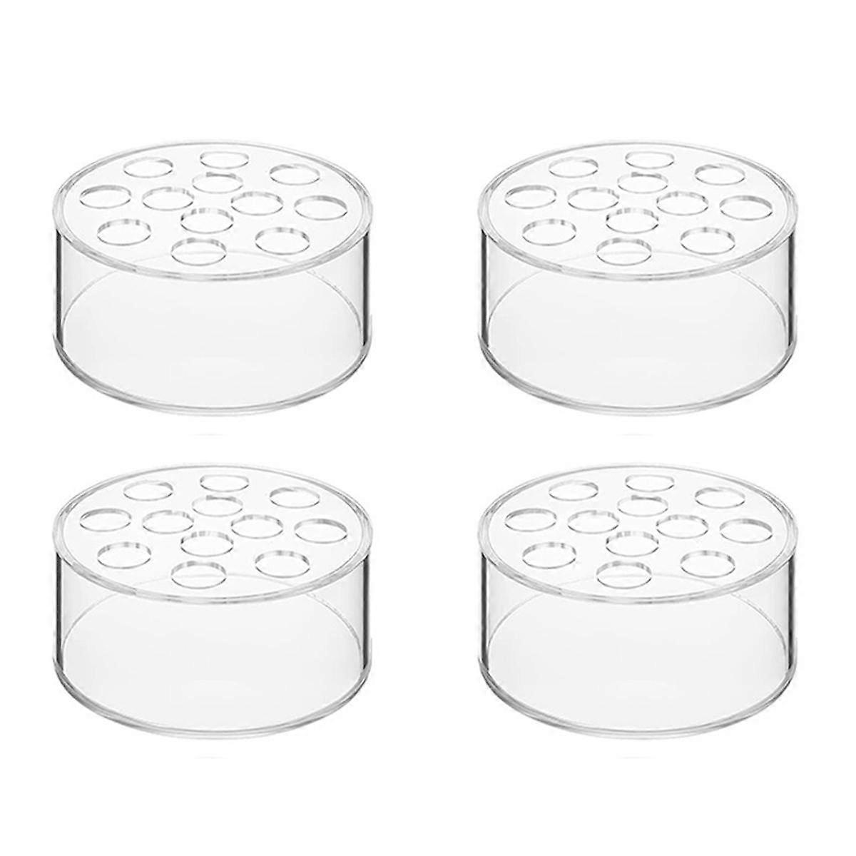 4 Pack Acrylic Flower Vase Round, Clear Vase, Flower Vases for Centerpieces, Floral Low Vases for Dining Table Reception