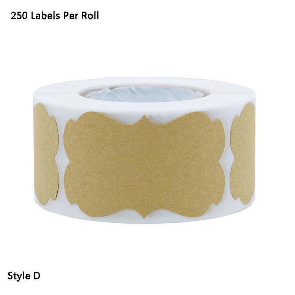 250pcs/roll DIY Blank Kraft Paper Adhesive Labels Handmade Baking Packing Sealing Stickers Christmas Gift Tags Decoration for Jam Jars  Bottles