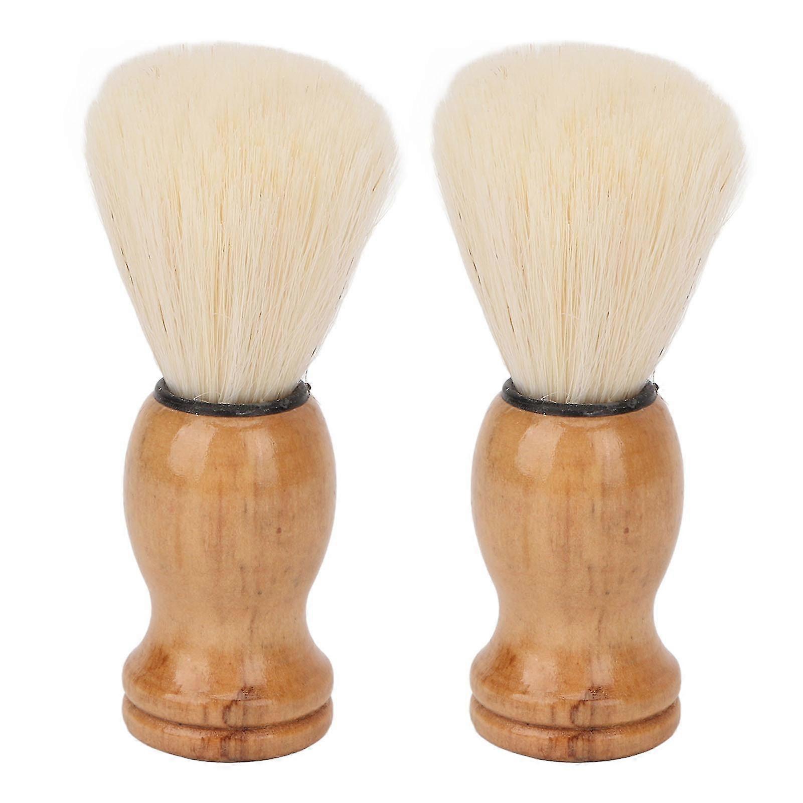 Mini Shaving Brush with Soft Synthetic Bristles and Wooden Handle for Travel and Home Use