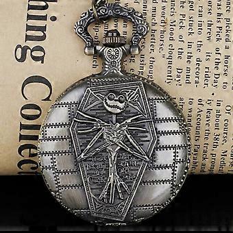 Quartz Pocket Watch Women Movie Theme Skull Men Fob Watch Necklace Mens Womens Gifts
