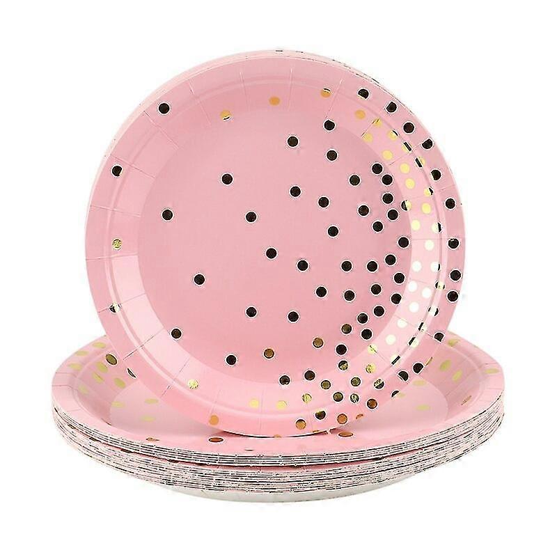 Pink And Gold Party Plates With 9 Inch Paper Plates And 7 Inch Paper Plates Serve 60 Guests