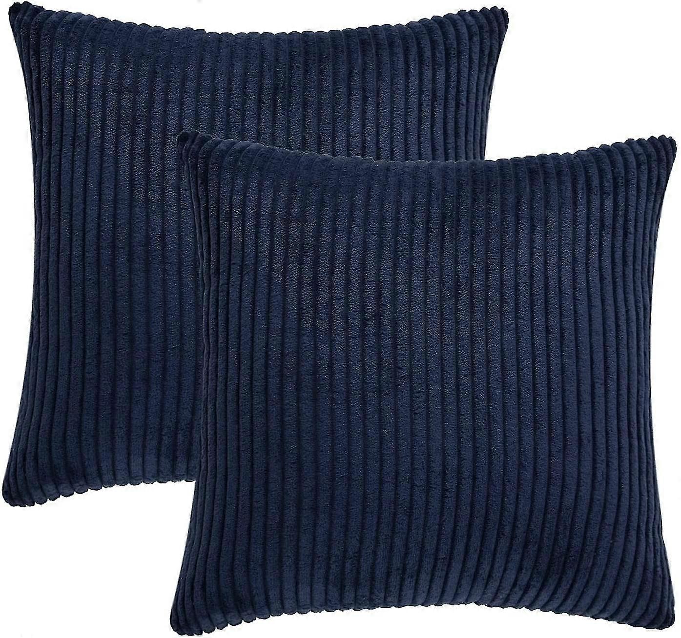 Navy Blue Decorative Throw Pillow Covers Set 16x16 Inch