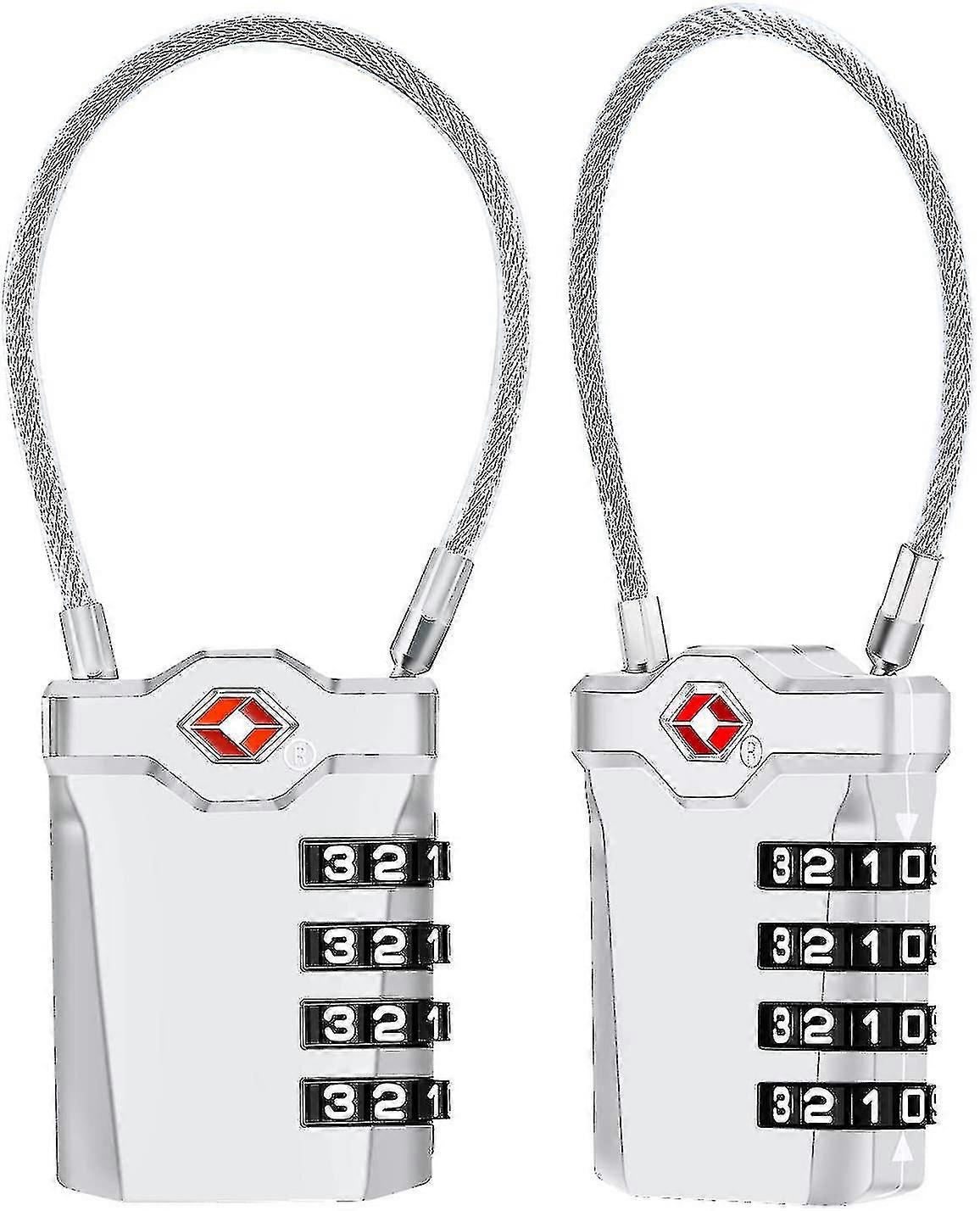 Luggage Lock, [latest Version] [2 Packs] 4-bit Combination Stroke 14cm Soft Cord Combination