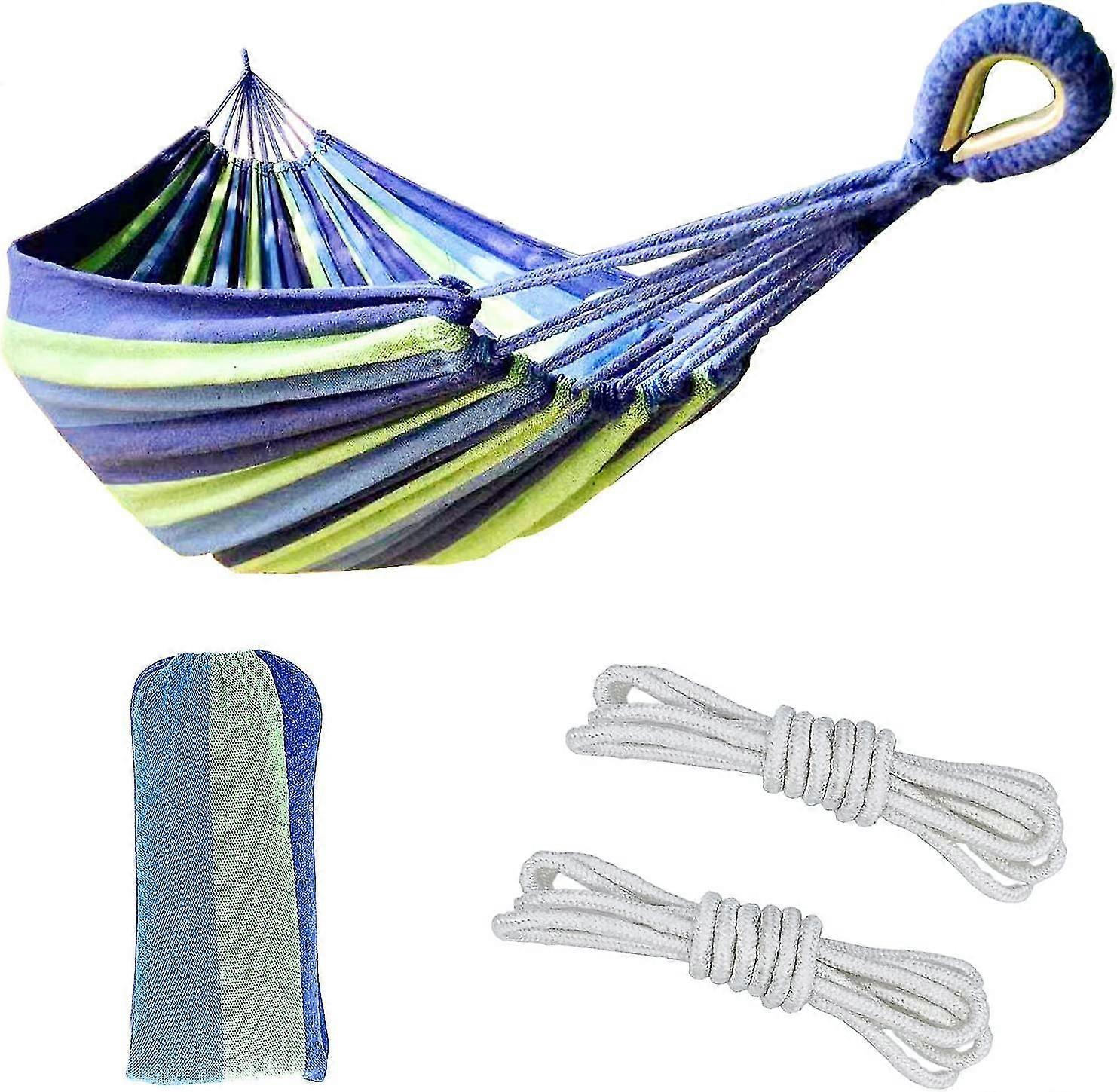 Single Hammock With Storage Bag Blue/green Max Capacity 200 Lbs