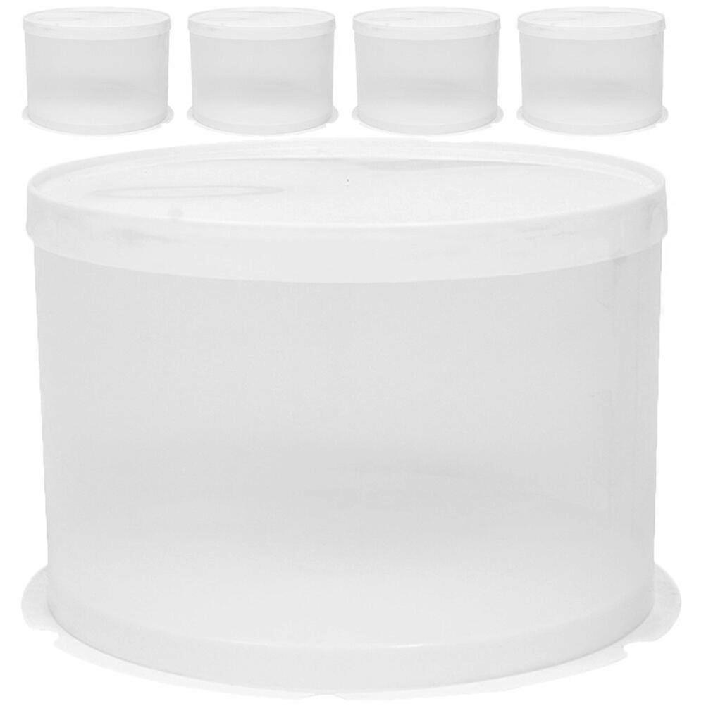 5pcs Round Cake Boxes Lidded Cake Display Container Round Cake Containers
