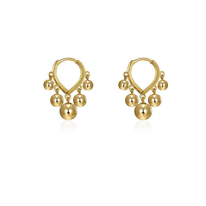 Gold Ball Ear Buckle Earrings