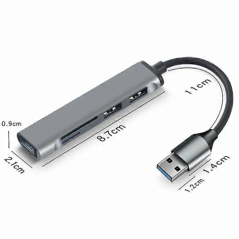 Ryra 5in1 Typ C Hub Usb 3.0 Multiport-Splitter-Adapter mit SD-TF-Anschlüssen Kartenleser für Macbook Compute Pc Zubehör