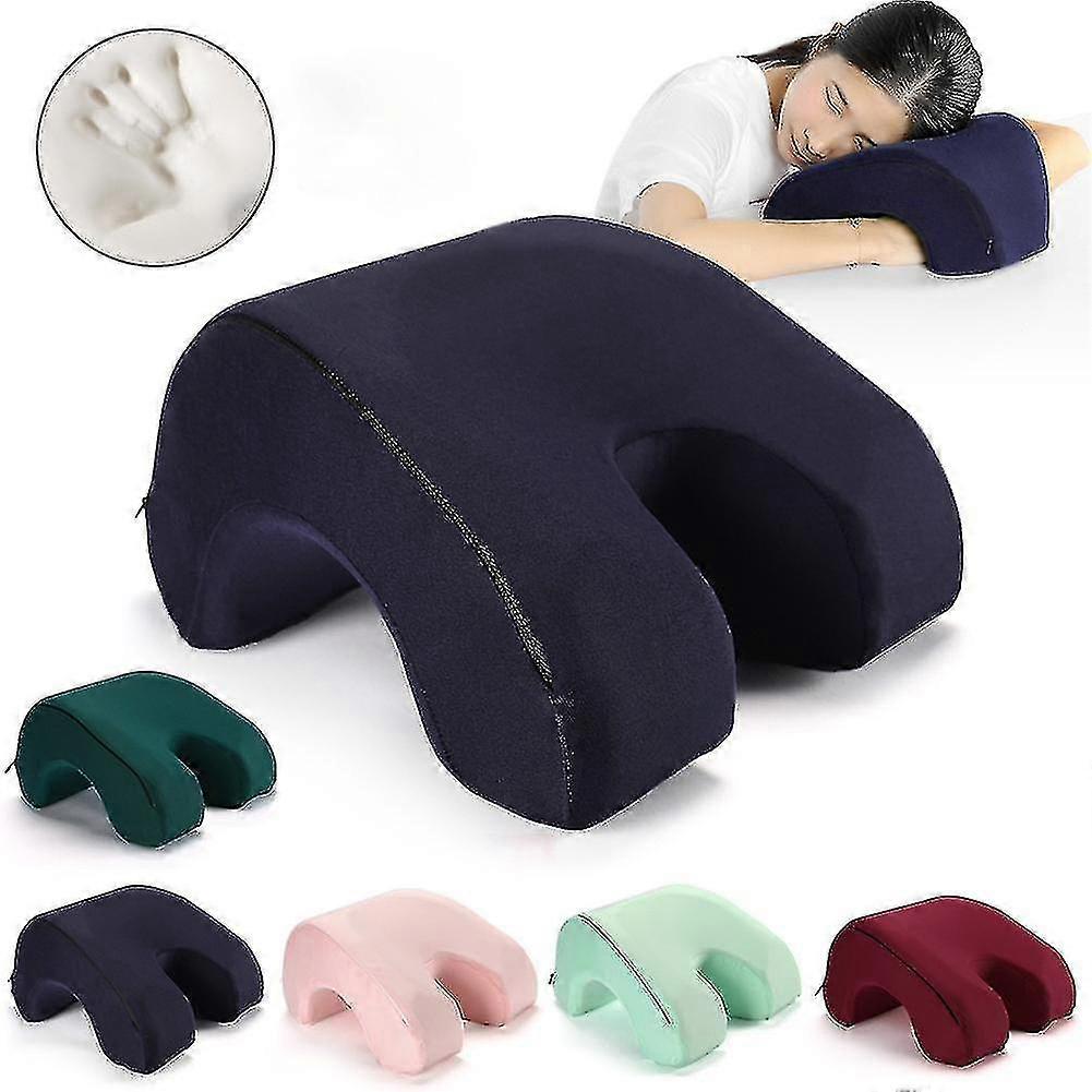 Nap Memory Foam Noon Slee Table Desk Able With Sunken For Face Sleeper
