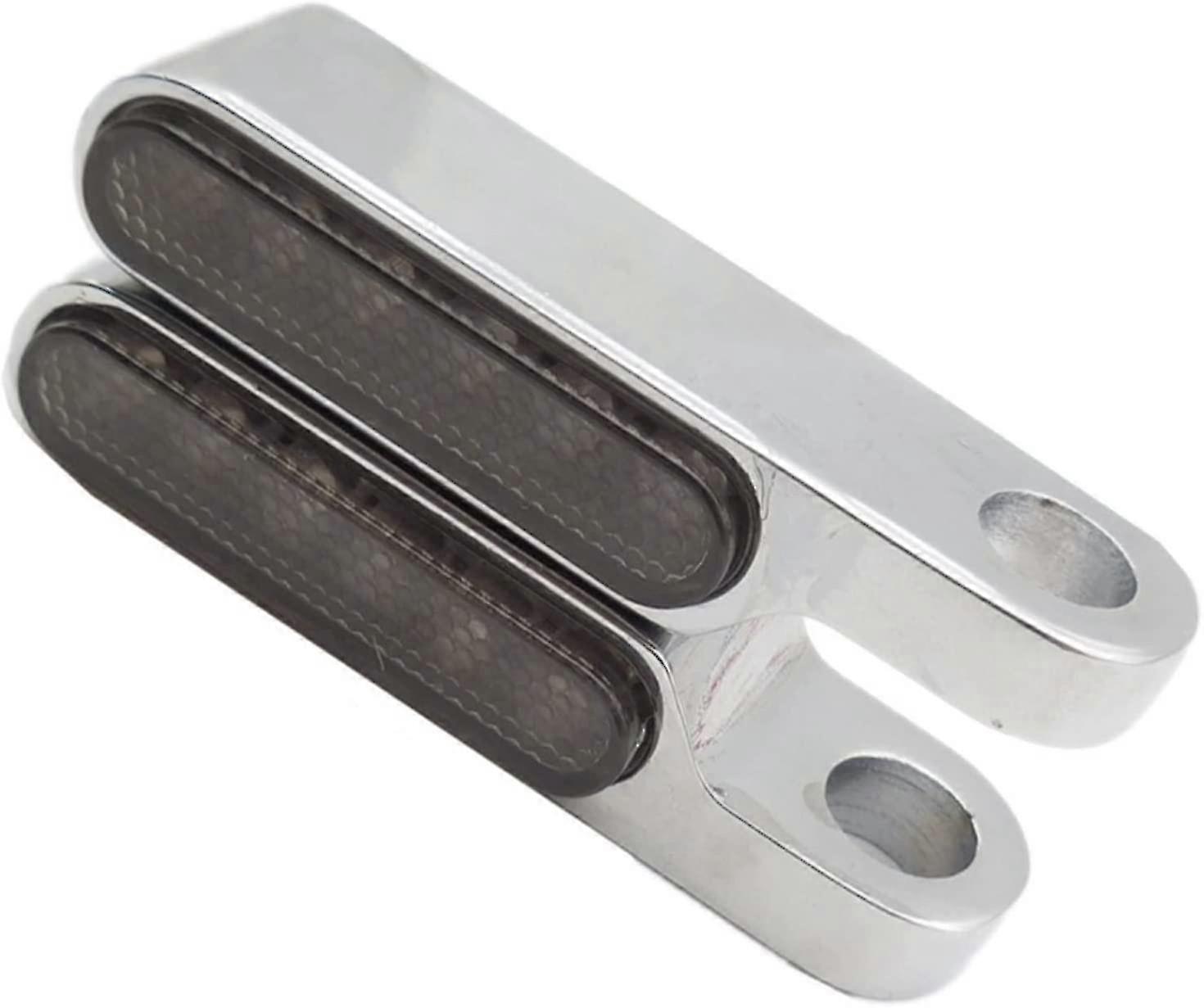 Motorcycle Led Turn Signals Mini Handlebar Brake Clutch Marker Lights Chrome For Harleyblack, Silver2pcs